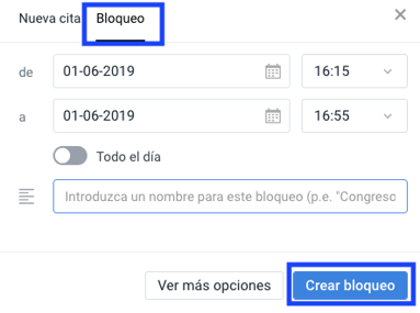 Agenda Online Bloqueo